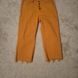 Judy Blue wide leg crop raw hem